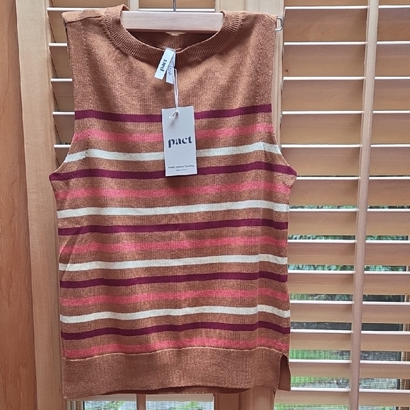 Pact Tops - Pact Multicolor Striped Knit Tank
